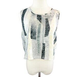 Native Youth Rockslide Print Sleeveless Crop Blouse